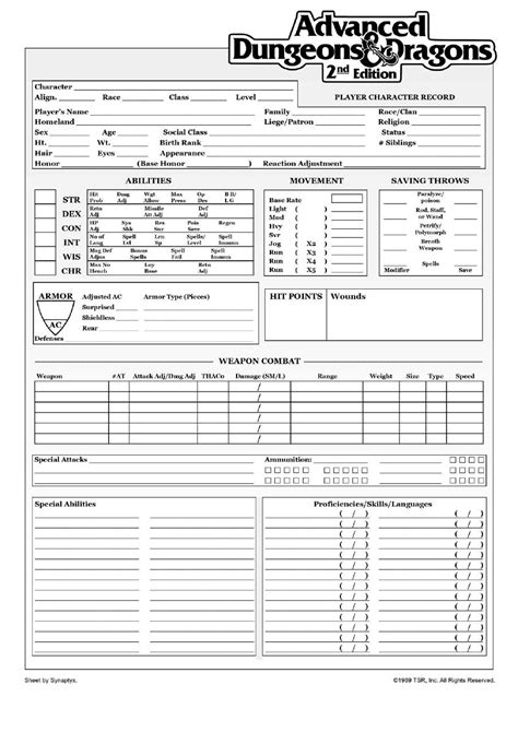 Advanced Character Sheet for 5e Dungeons