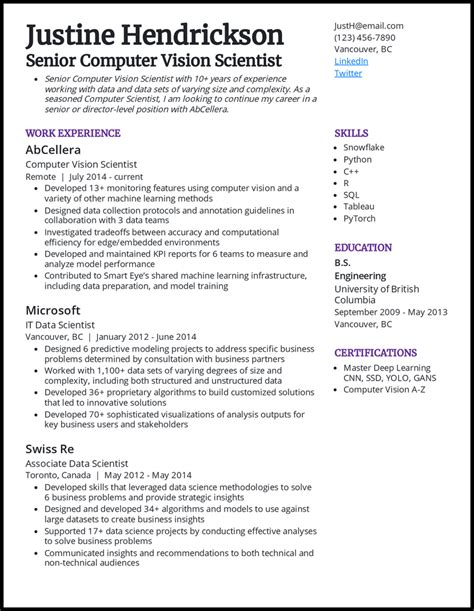 Advanced Computer Science Resume Template