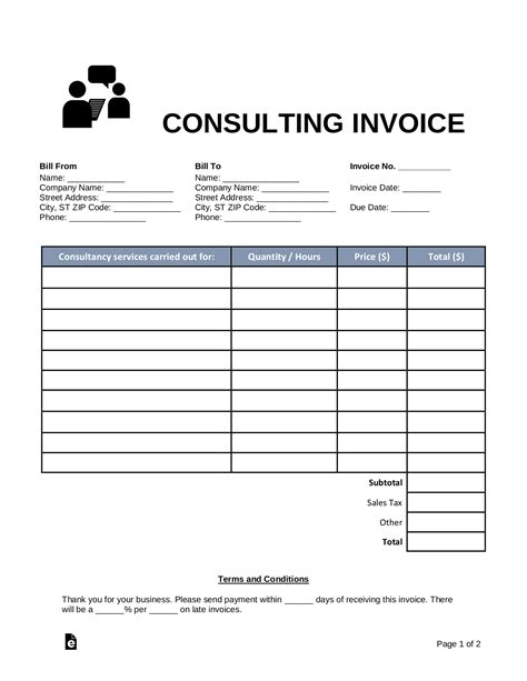 Advanced Consulting Invoice Template Excel