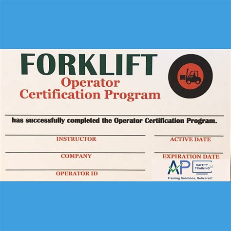 Advanced OSHA Forklift Certification Card Templates