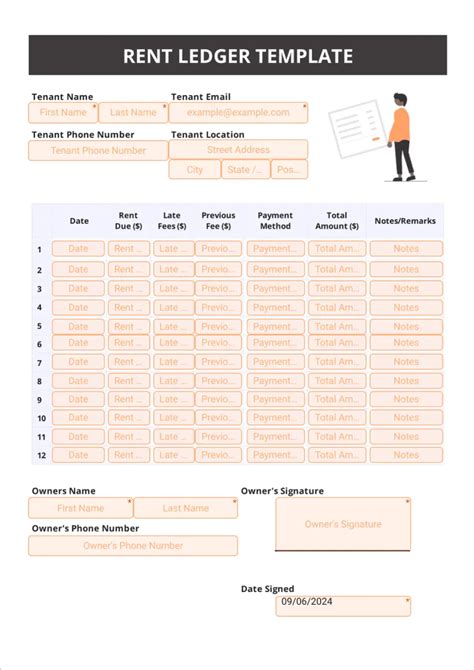 advanced rent ledger template