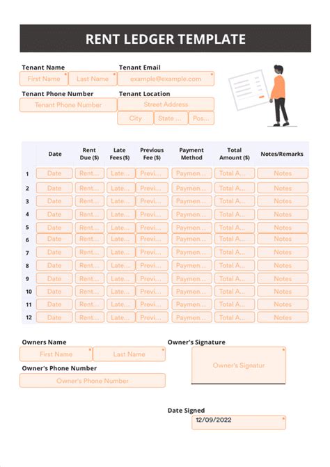 Advanced Rent Ledger Template Example