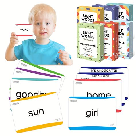 Advanced sight word flashcards for kids