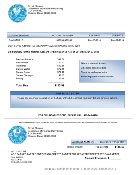 Advanced utility bill template