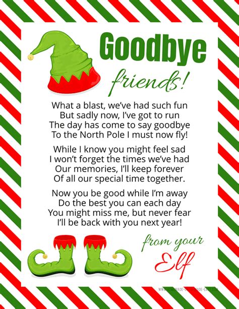 Adventure Elf Goodbye Letter