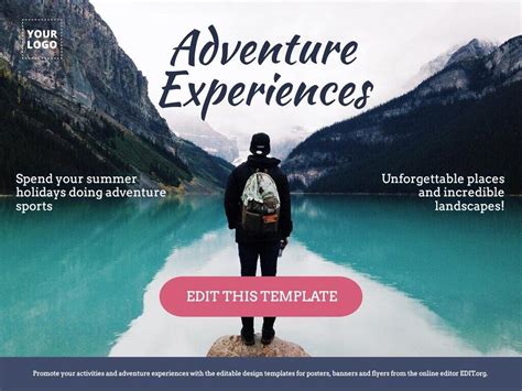 Adventure experience gift certificate template