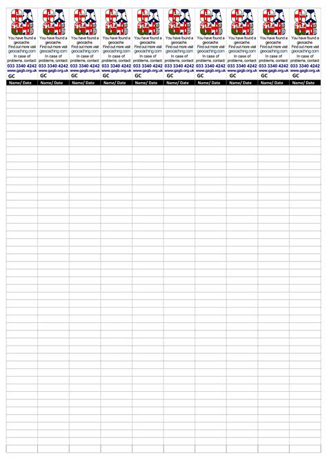 Adventure-Themed Geocache Log Template