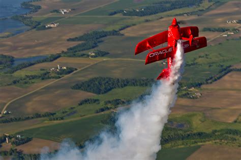 Aerobatic aircraft performing a stunt