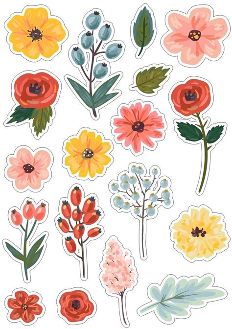 Aesthetic flower stickers for planners