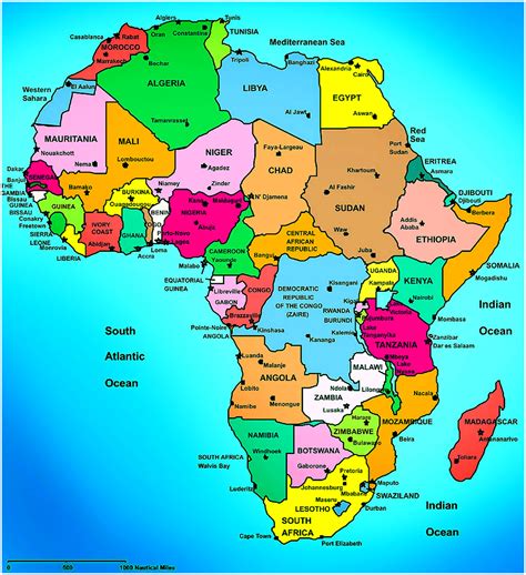 A map of the continent of Africa