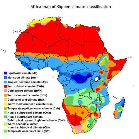 Africa Map with Climate Zones