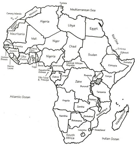 Free Printable Maps of Africa