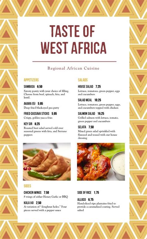 African menu template 1