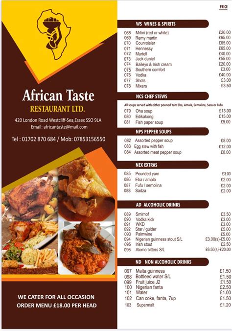 African menu template 10