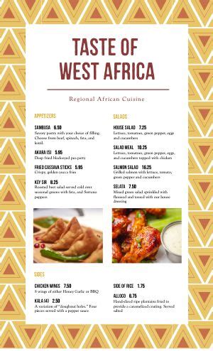 African menu template 2