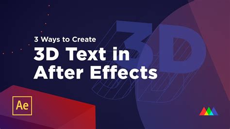 After Effects 3D text tips