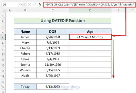 Age Calculation Formula