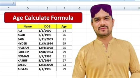 Age calculation formulas