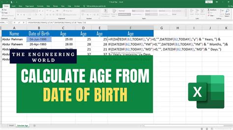 Age calculation template in Google Sheets