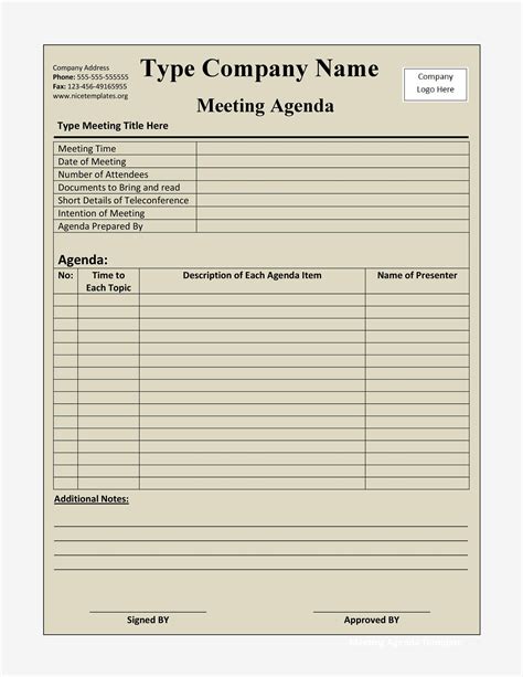 Agenda Template 6