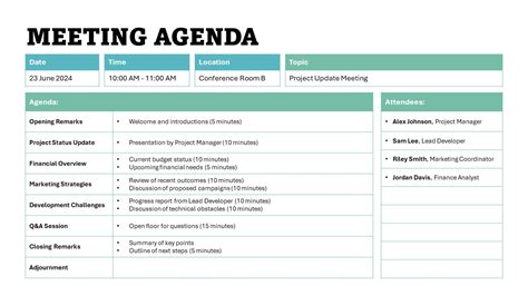 Agenda Template PowerPoint