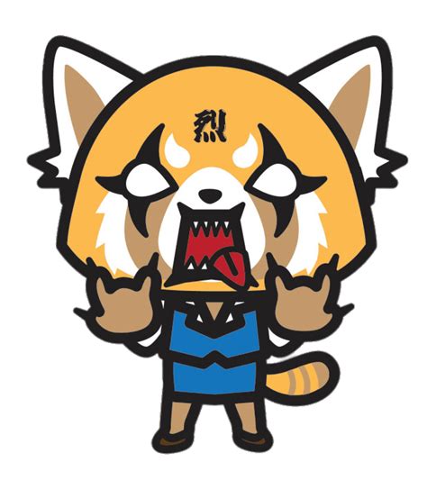 Aggretsuko stickers with angry face in different scenarios