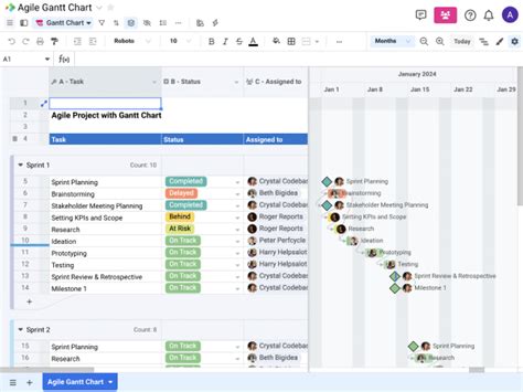 Agile Gantt Chart Template Overview