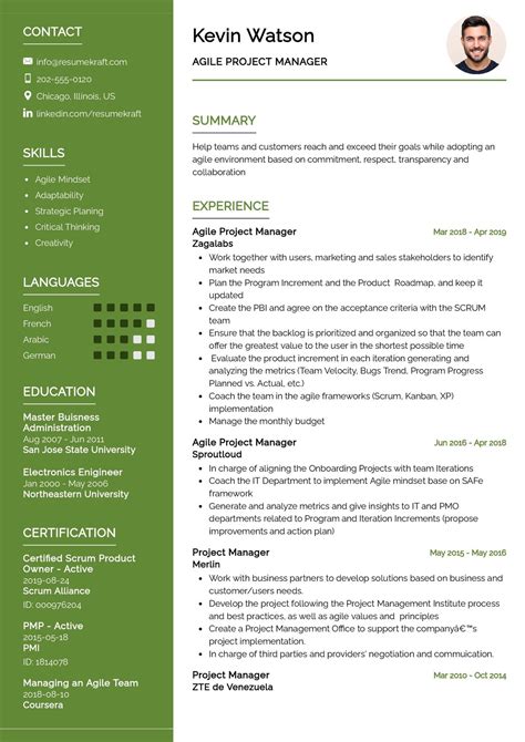 Agile Project Manager CV Template