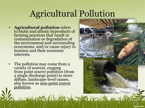 Agricultural pollution from chemical use