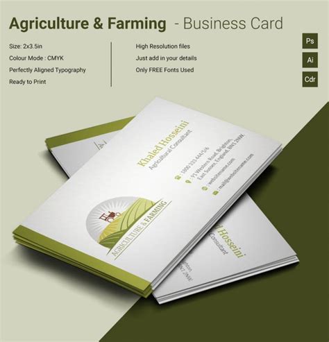 Agriculture business card template