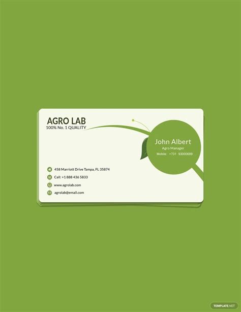 Agriculture consultant business card template