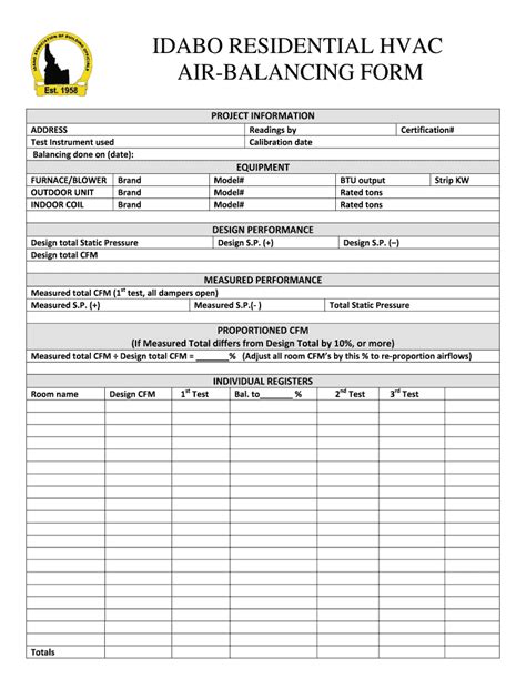 Air Balance Report Template with Conditional Formatting in Excel