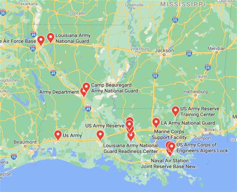 Map of Air Force Installations in Louisiana