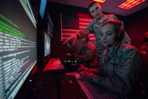 Air Force cybersecurity specialist at work