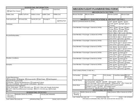 Air Force Flight Planning Template