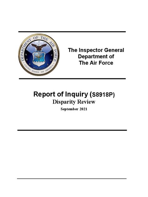 Air Force IG Reports and Findings