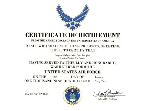 Air Force Retirement Template 1