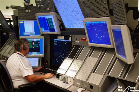 Air traffic controller at work