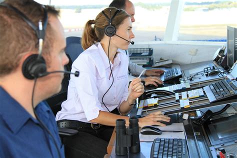 Air traffic controller at work