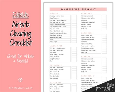 Airbnb Bedroom Cleaning Checklist