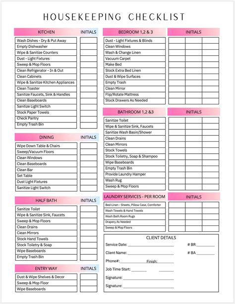 Airbnb Cleaning Checklist Template 1