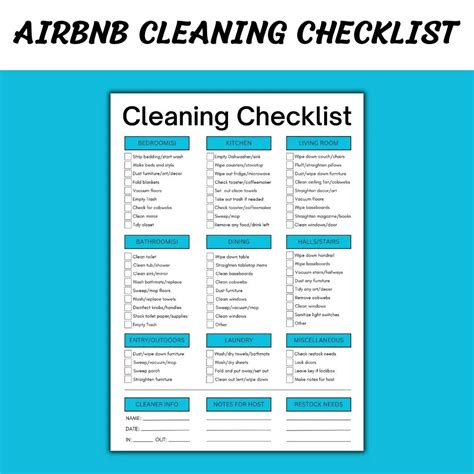 Airbnb Cleaning Checklist Template 10