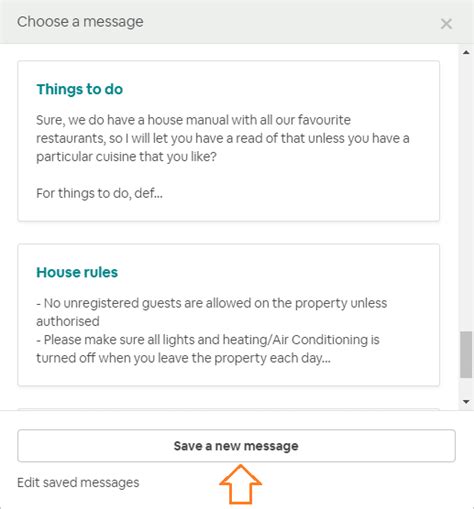 Airbnb during-stay template for guests