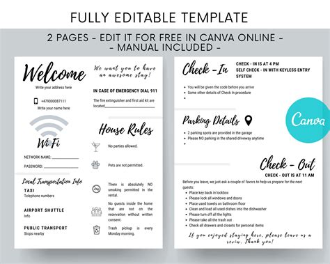 Airbnb Guest Book Template for Hosts Check-Out