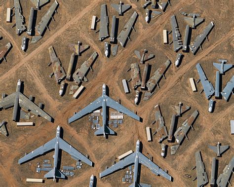 Rows of retired aircraft in the Davis-Monthan boneyard