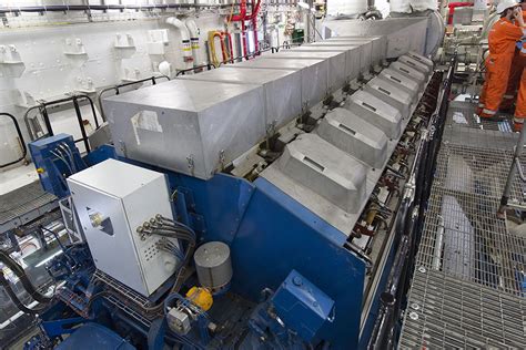 Aircraft carrier engine room maintenance