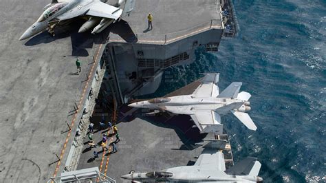 Aircraft carrier hangar bay