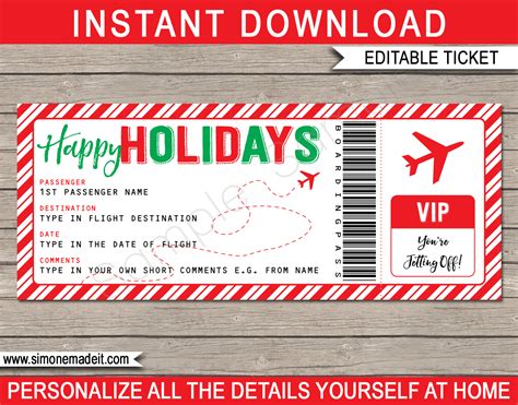 Airline Ticket Gift Template Example