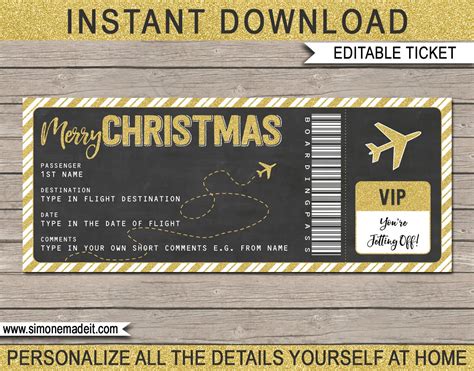 Airline ticket gift template