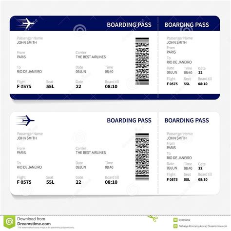 Airline Ticket Template Sample